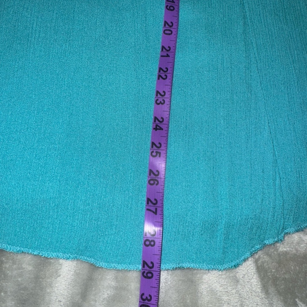 Teal Sleeveless Lace Trim Dress - Picture 8 of 8